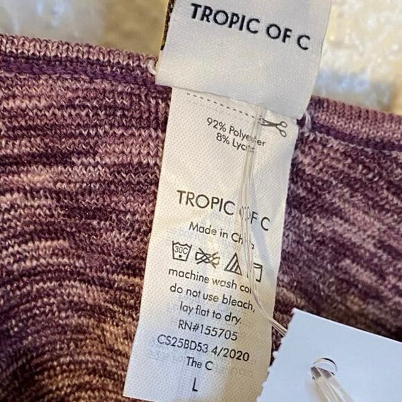 Tropic Of C The Sculpting C Heather Purple Compression Bodysuit Size Large - Picture 3 of 6